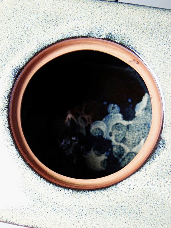 Service à thé chinois en terre cuite émaillée, théière et 4 tasses, années 1980