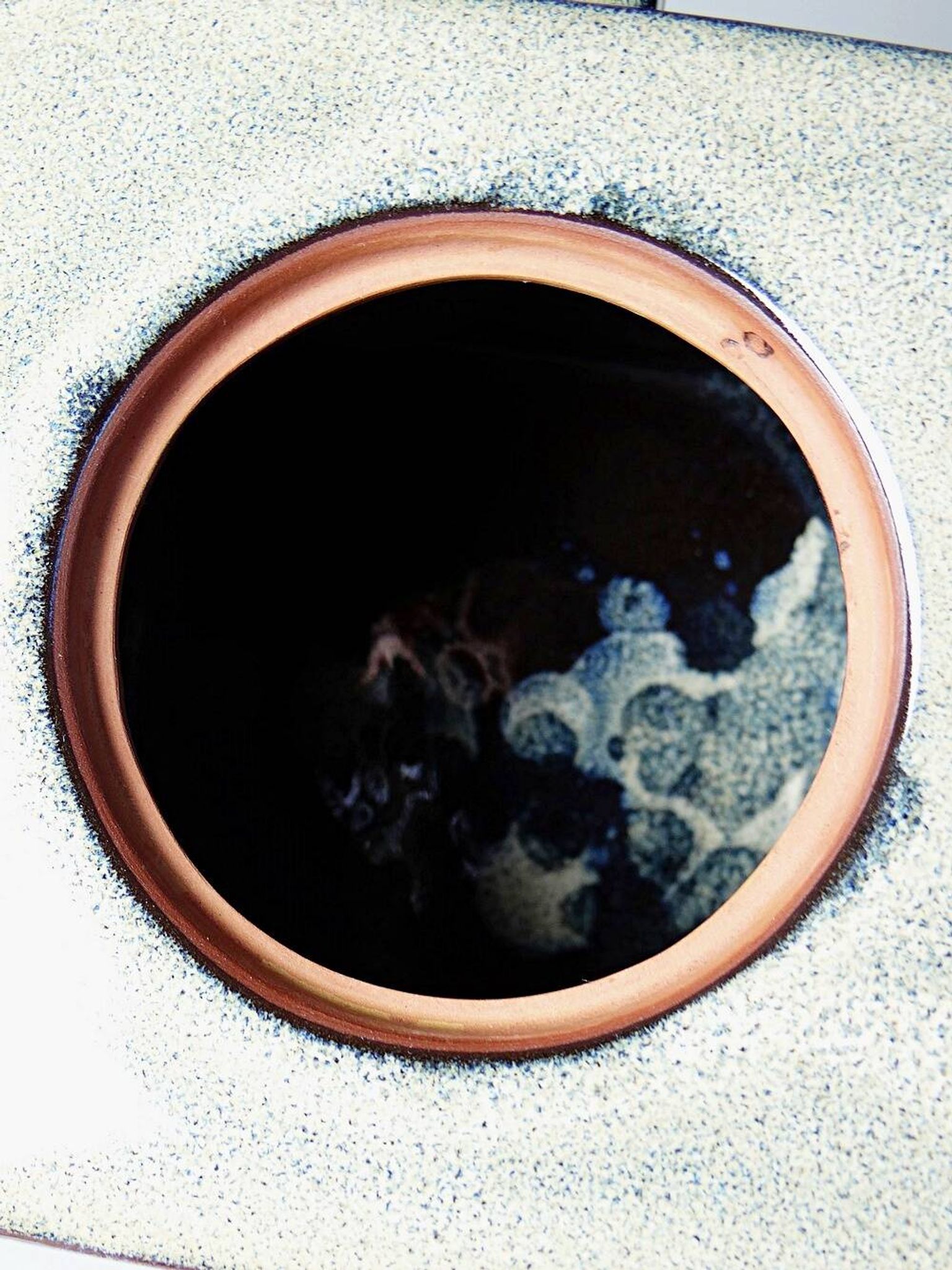 Service à thé chinois en terre cuite émaillée, théière et 4 tasses, années 1980