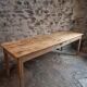 Antique French farmhouse dining table 225 cm – oak and poplar – rustic country table from around 1900