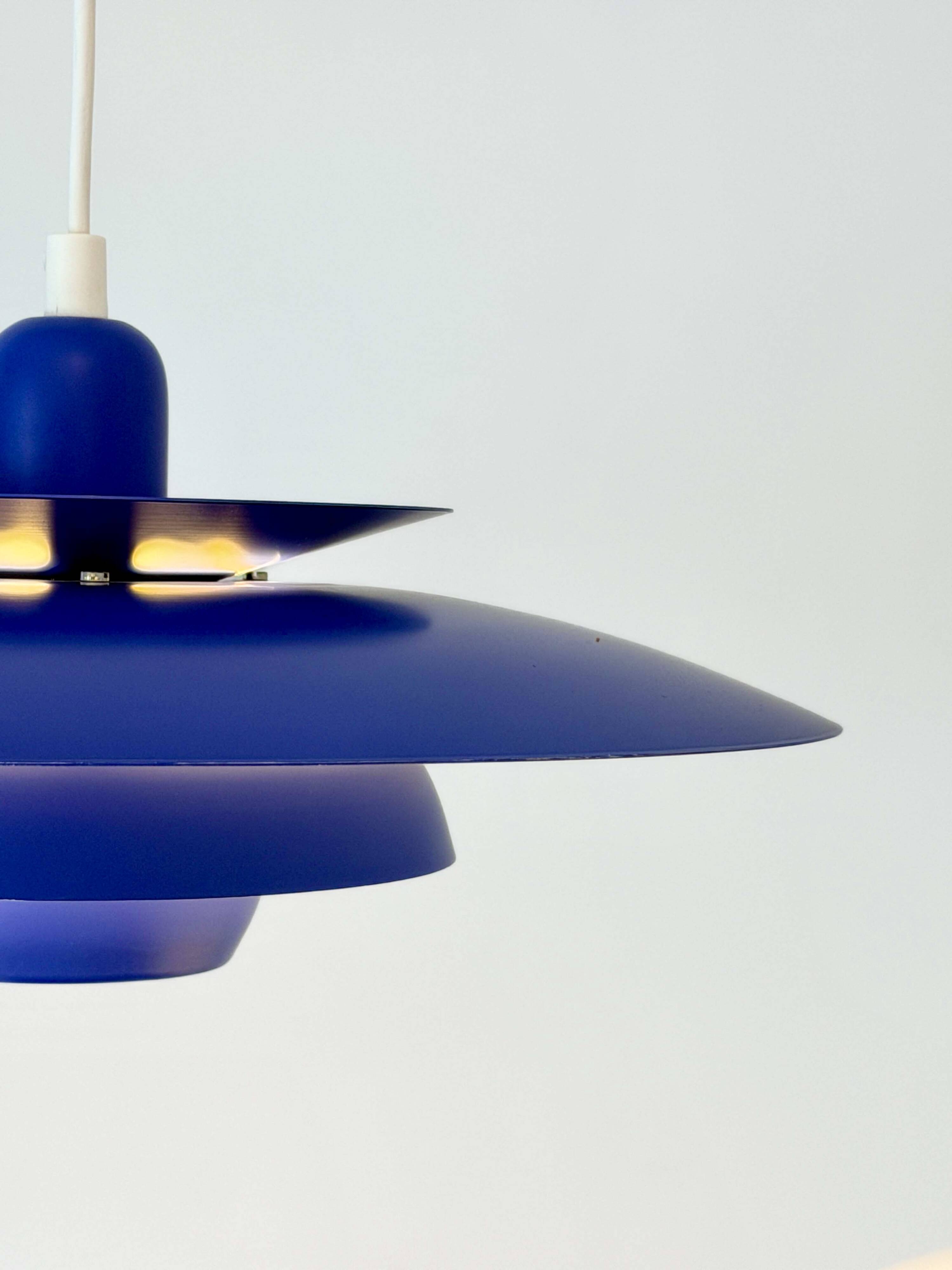 Suspension danoise El-Light bleu cobalt, années 1970