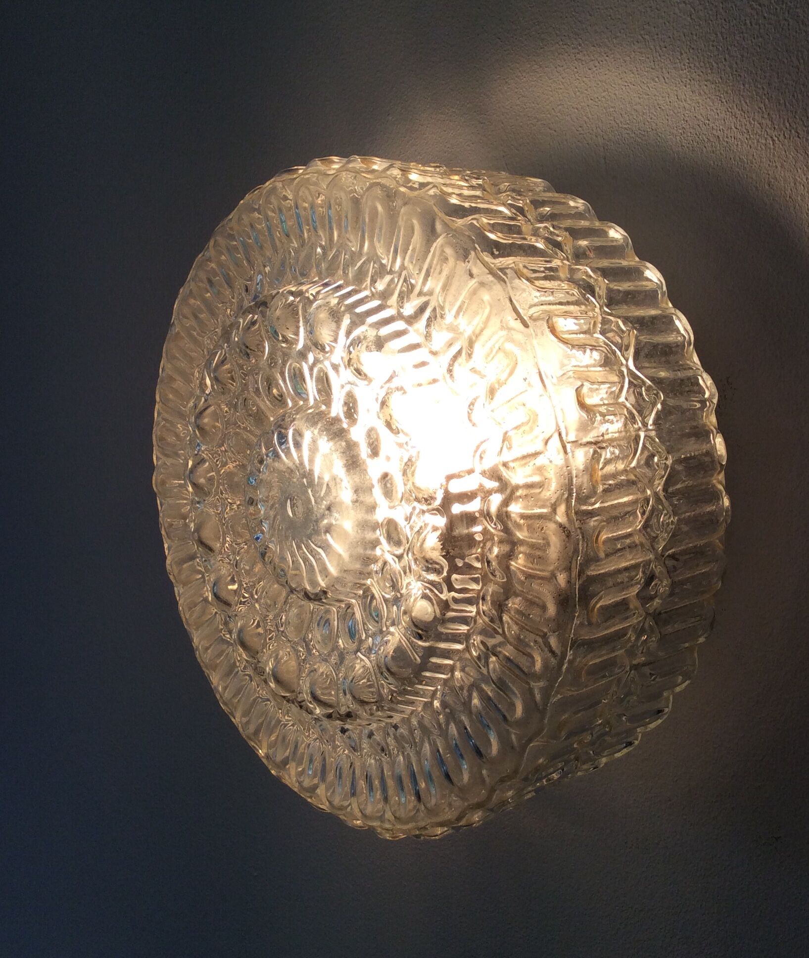 Vintage moulded glass ceiling from the 60s and 70s