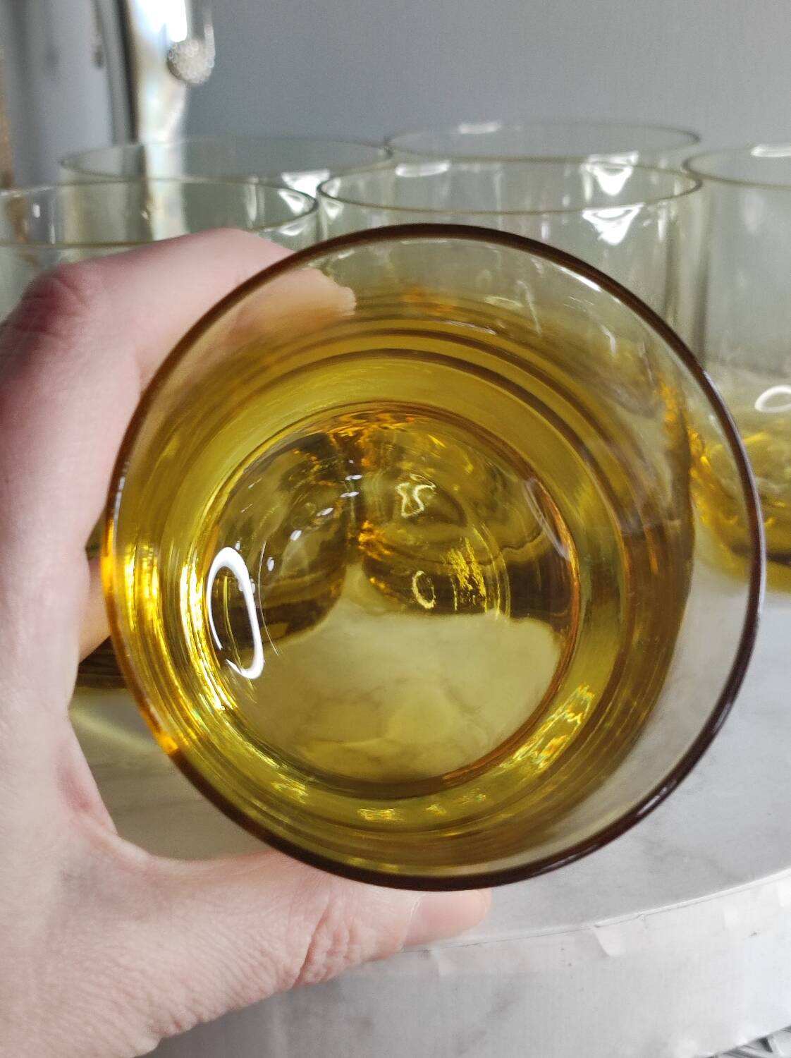 Verres ambré vintage