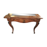 Wooden Console with Smoked Glass, 1950s