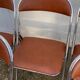 10 vintage skai and chrome metal folding chairs 1970