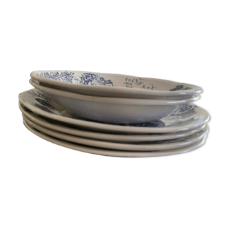 Lots of 5 Gien plates. 4 large and 2 hollow