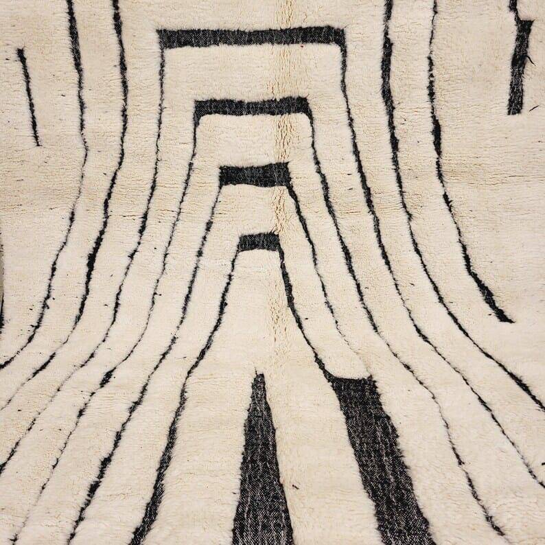 Tapis marocain sur mesure blanc traditionnelle taille 2,5/3,5 m