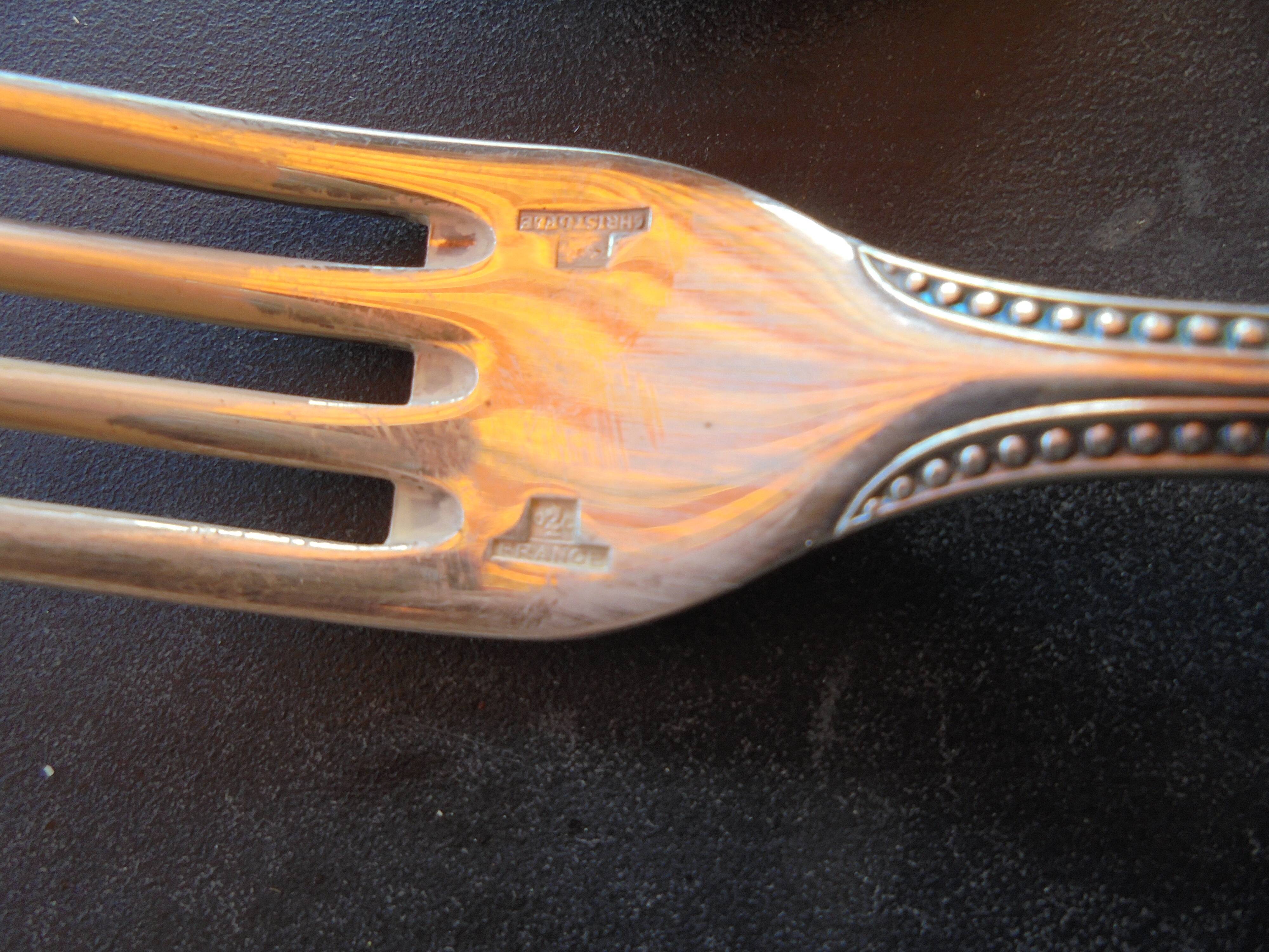 Dessert cutlery christofle mle perles