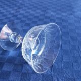 Set of 7 old champagne glasses in cut crystal