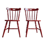 Antique Western bistro chairs in patinated red