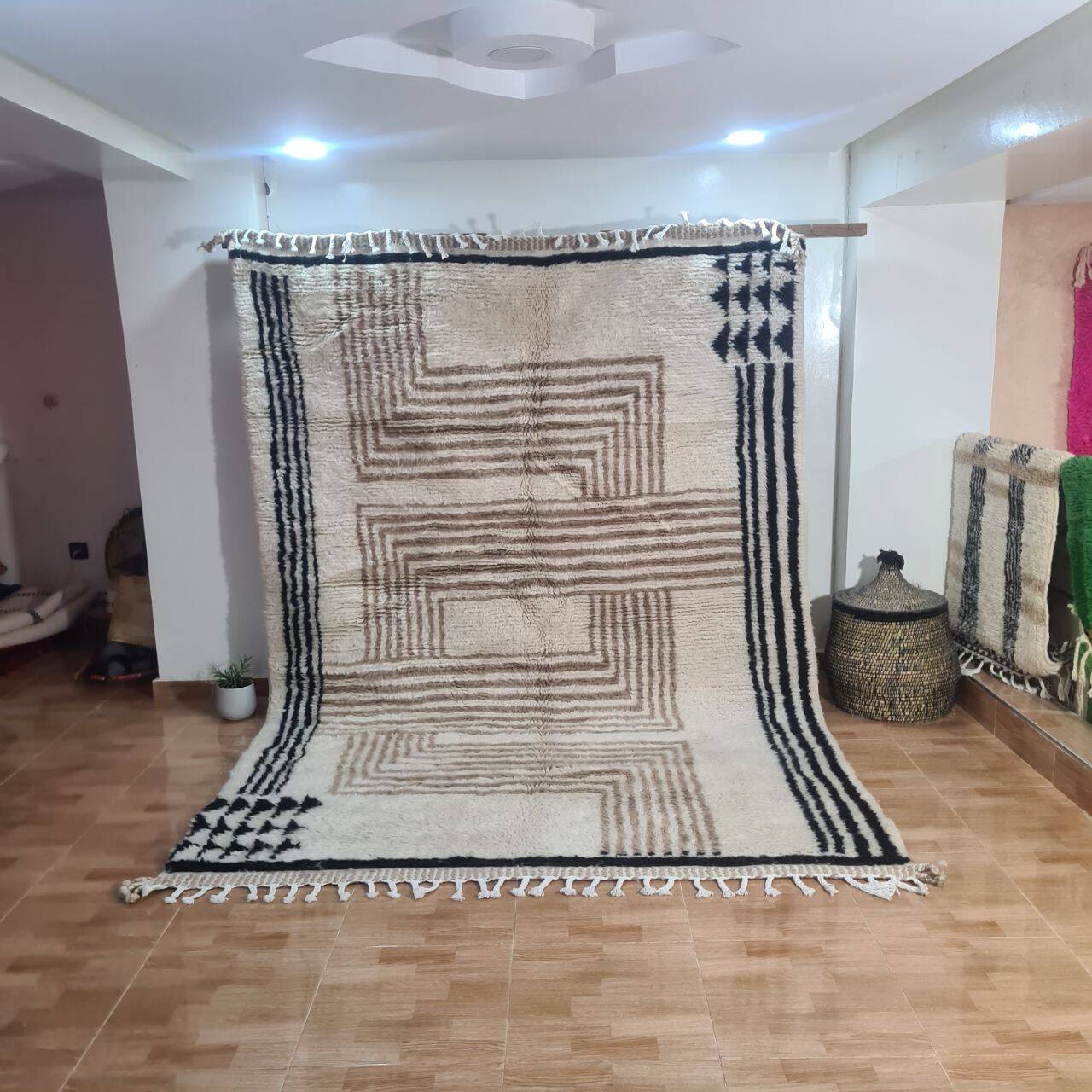 Handmade wool Berber rug 300X200 cm