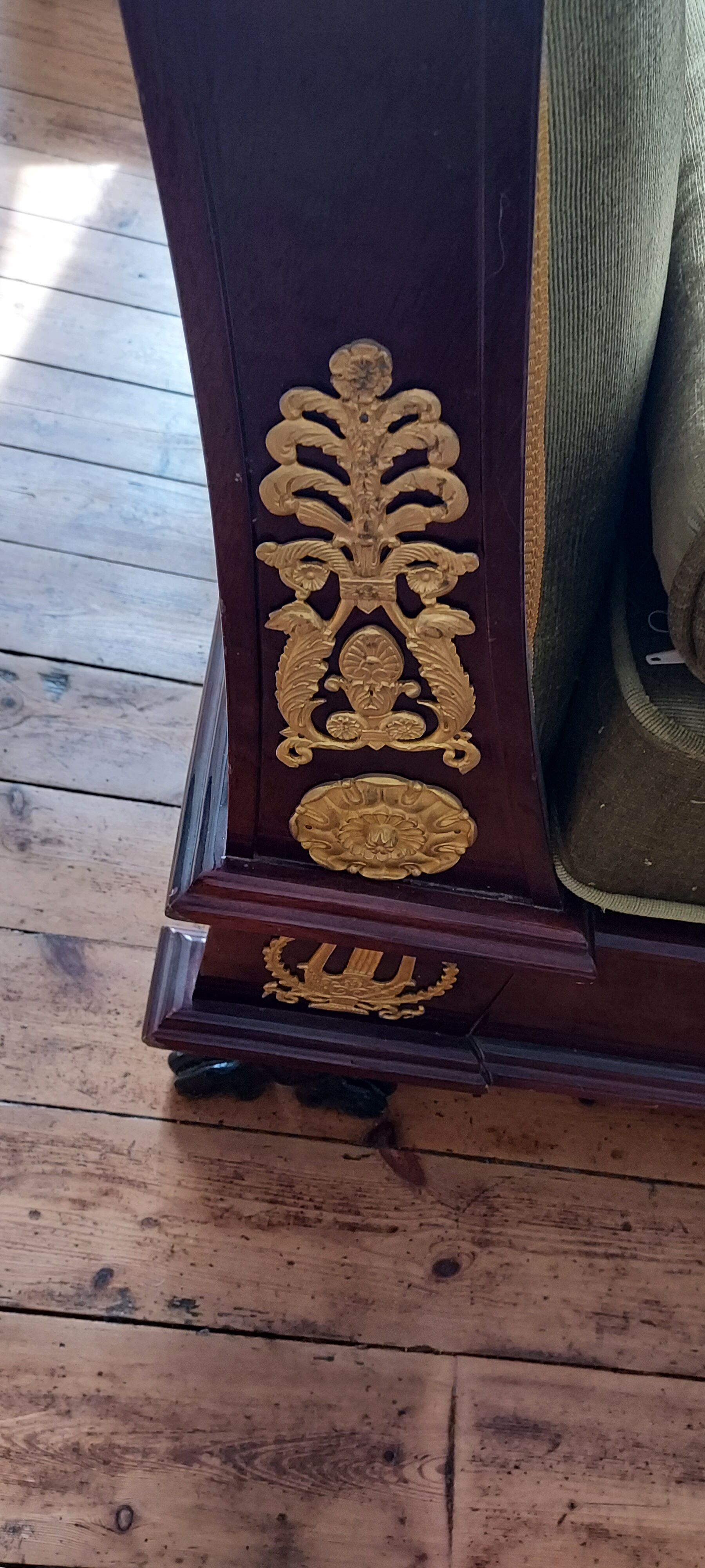 Empire style mahogany bench