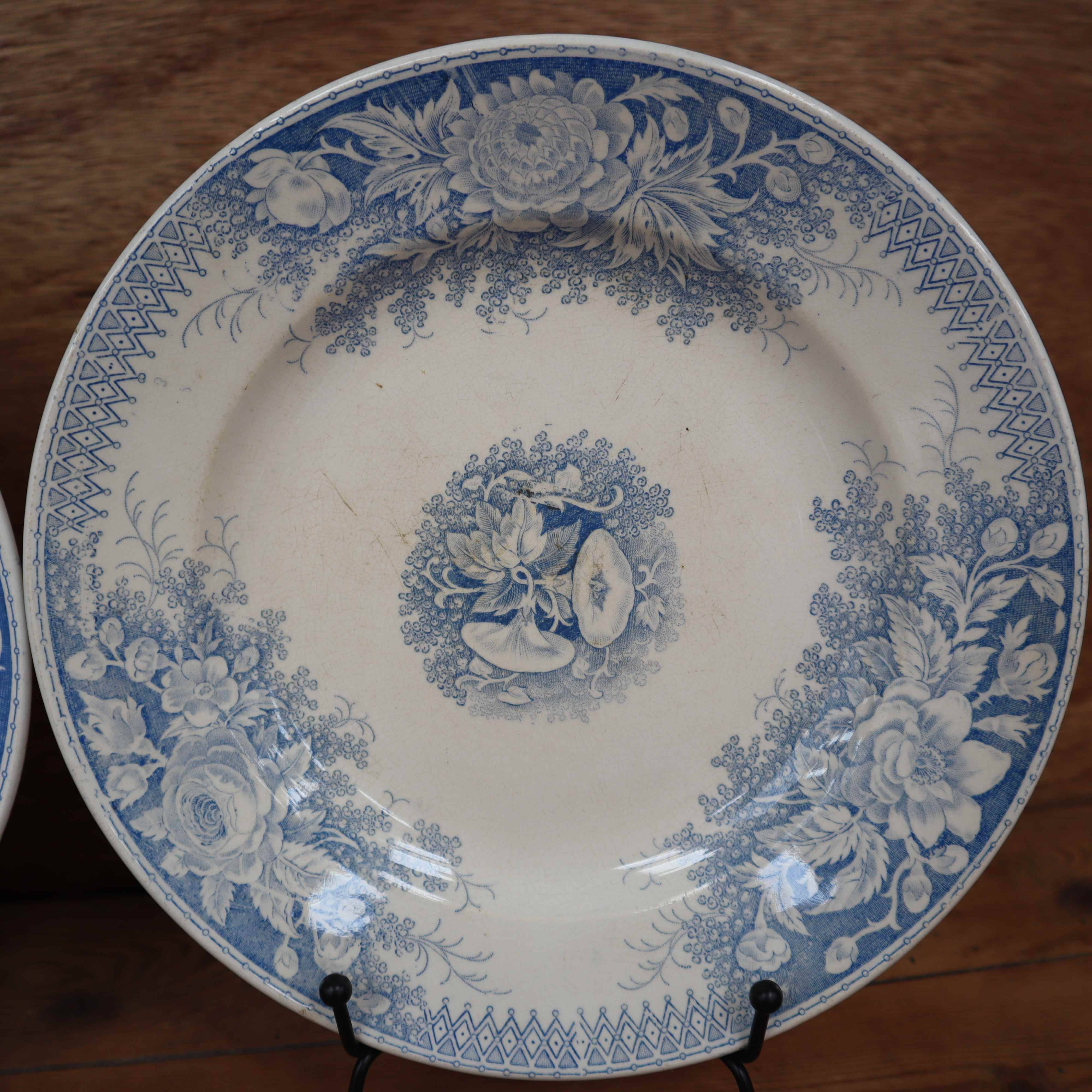 3 deep plates Sarreguemines Jardinière Terre de Fer