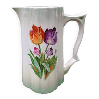 Flowery ceramic pitcher