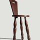 Folk Art Chestnut Wood Tripod Chair, Charles Dudouyt Style, France, 1930s