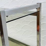Vintage Italian design shelf in chrome and smoked glass from the 1970s.