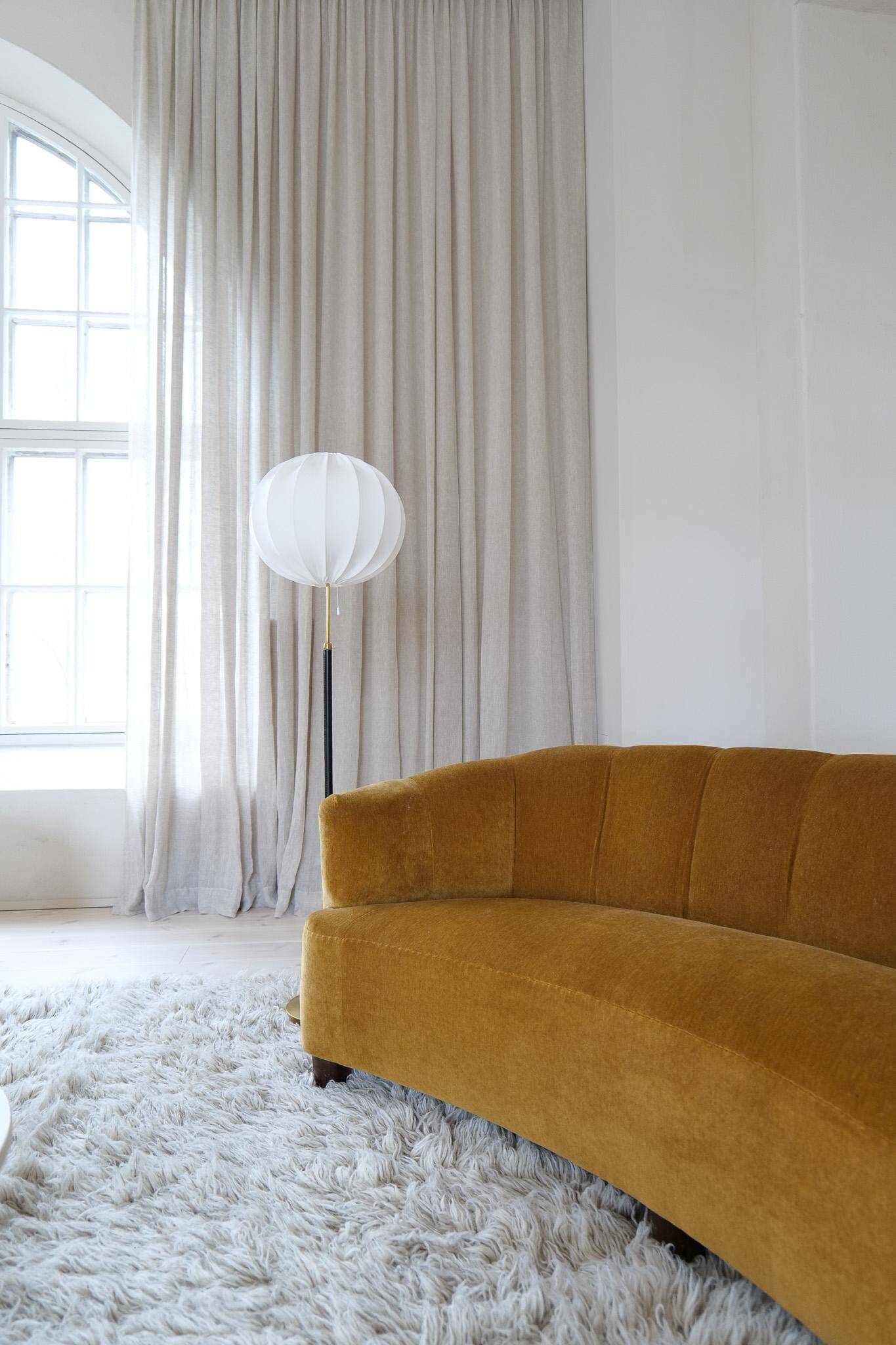 Mid-century black leather floor lamp by Falkenbergs Belysning, Sweden, 1960s.