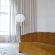 Mid-century black leather floor lamp by Falkenbergs Belysning, Sweden, 1960s.