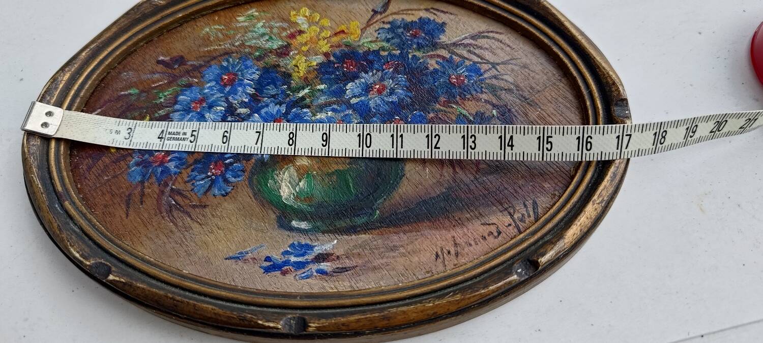 Bouquet painting on hardboard