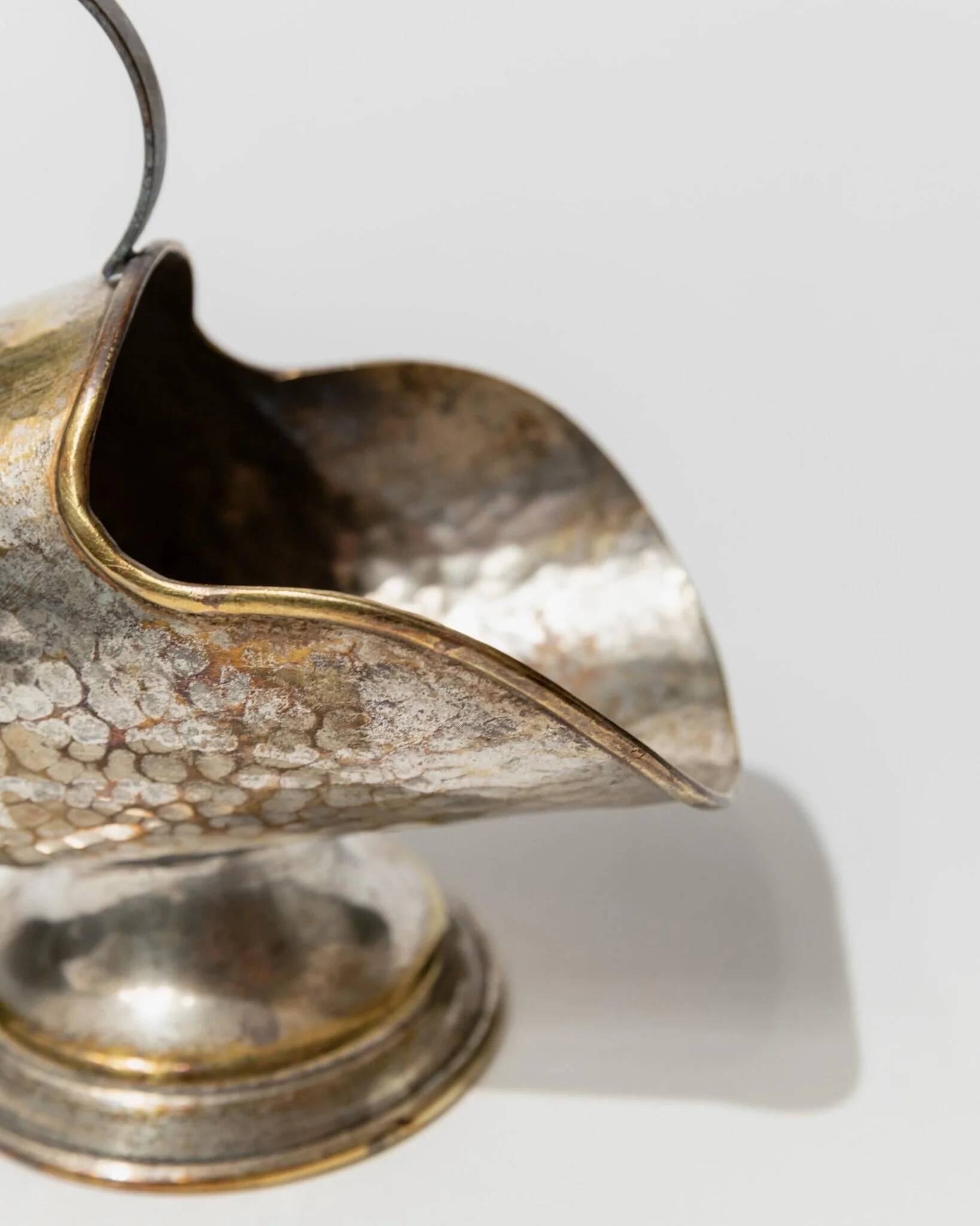 Argent Silver-Plated, Hand-Carved Footed Sugar Box with Dosing Spoon - Italian 1920s Retro Table Decor