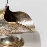 Argent Silver-Plated, Hand-Carved Footed Sugar Box with Dosing Spoon - Italian 1920s Retro Table Decor