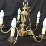 Gilded bronze chandelier in Louis XVI style, with 5 lights