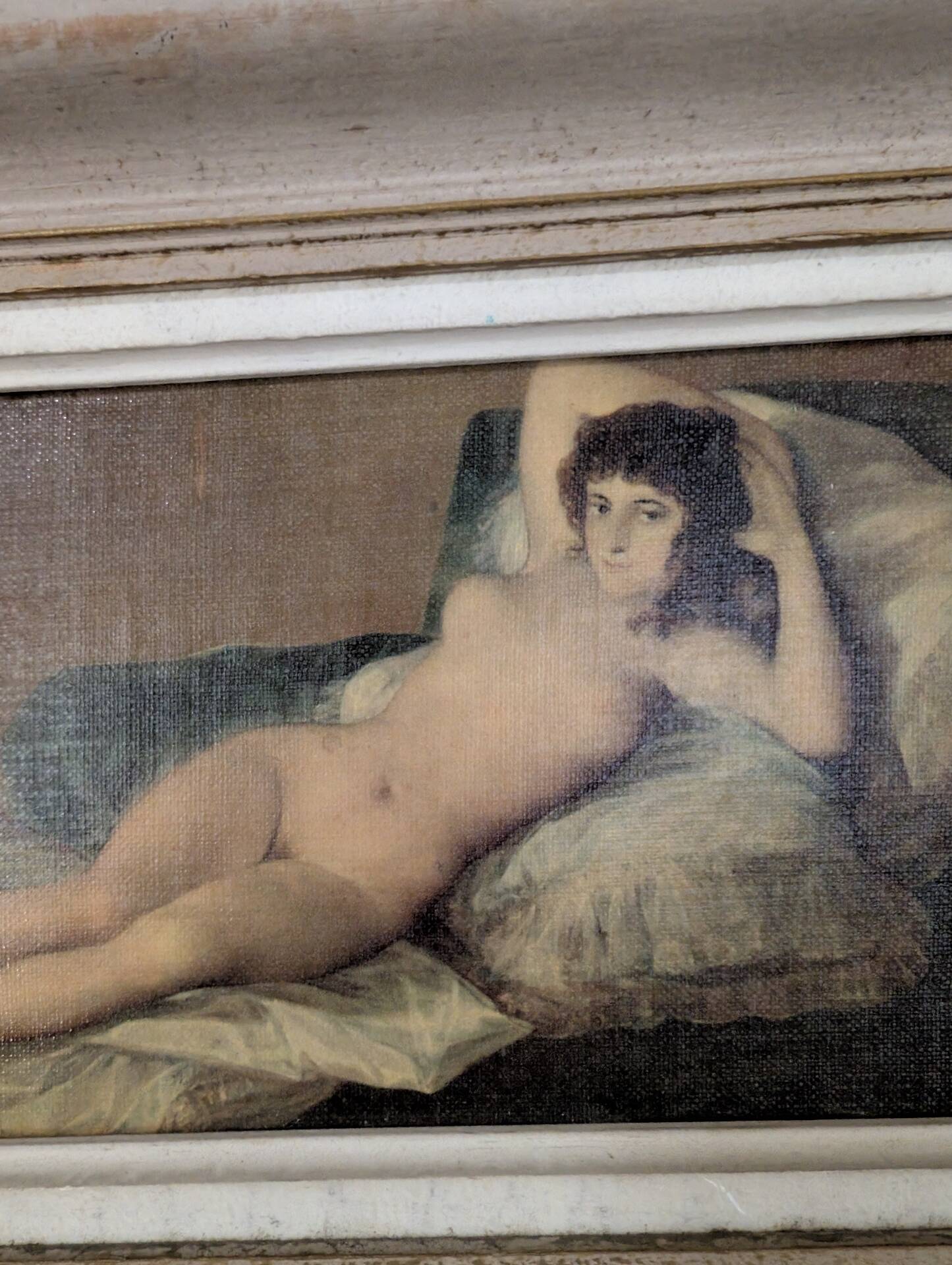 Old reproduction on canvas "The Naked Maja" by Goya
