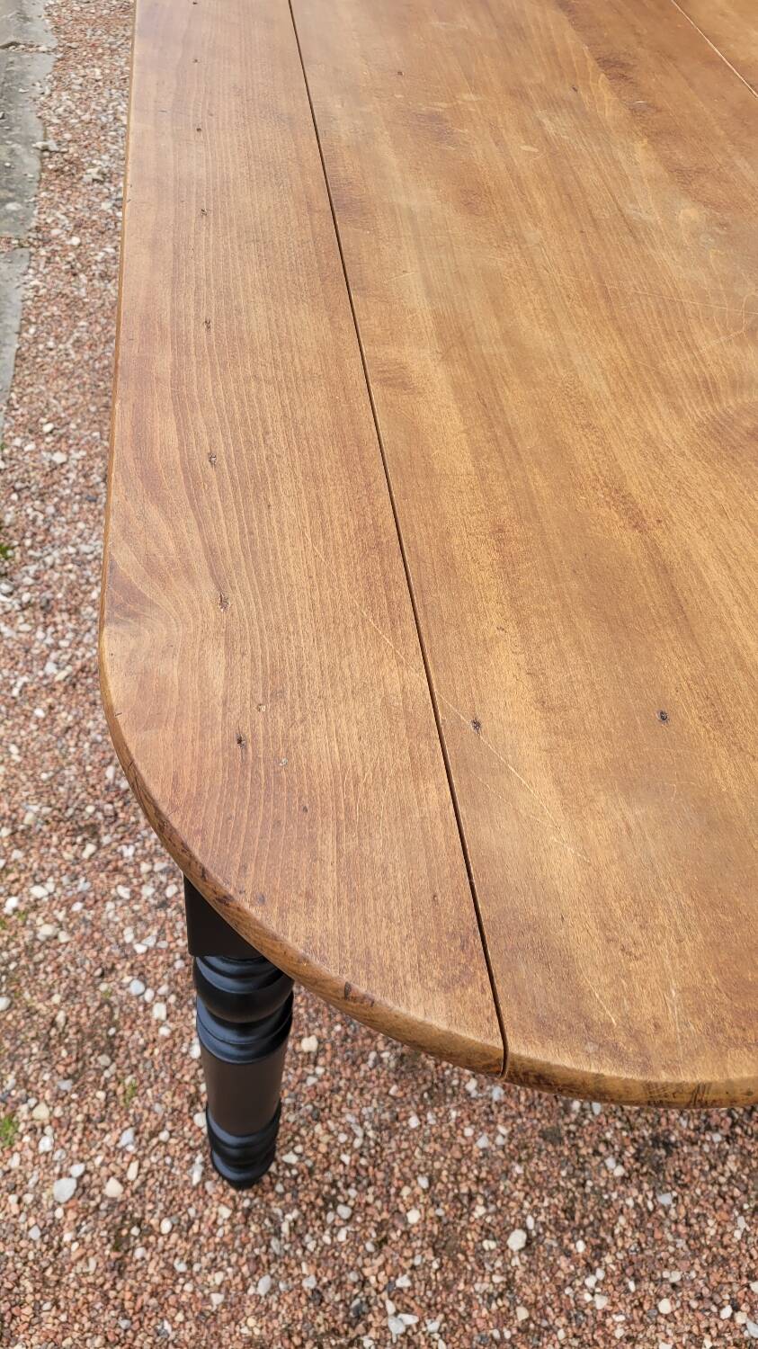 Louis Philippe style oval patinated bistro farm table - 1m90