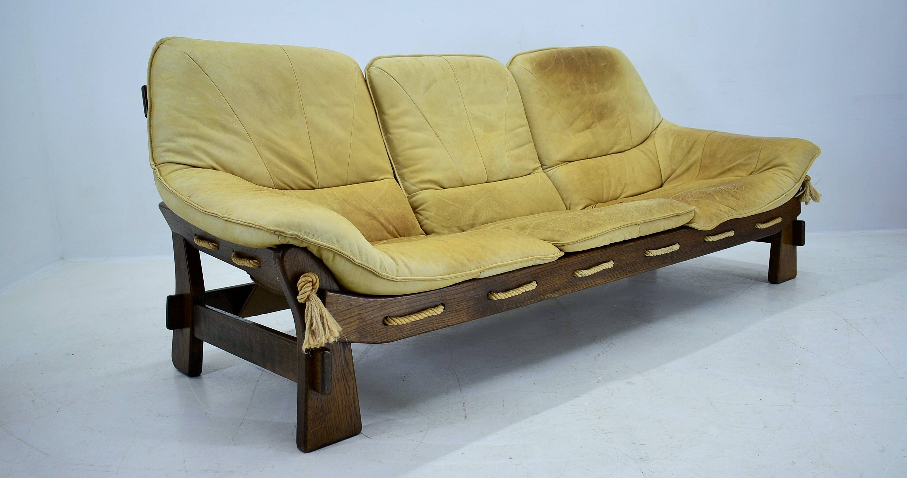 1970s Three Seater leather Sofa , Brazil