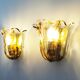 Set of 2 Brass and Muranoglass ‘Shell’ wall sconces by La Murrina