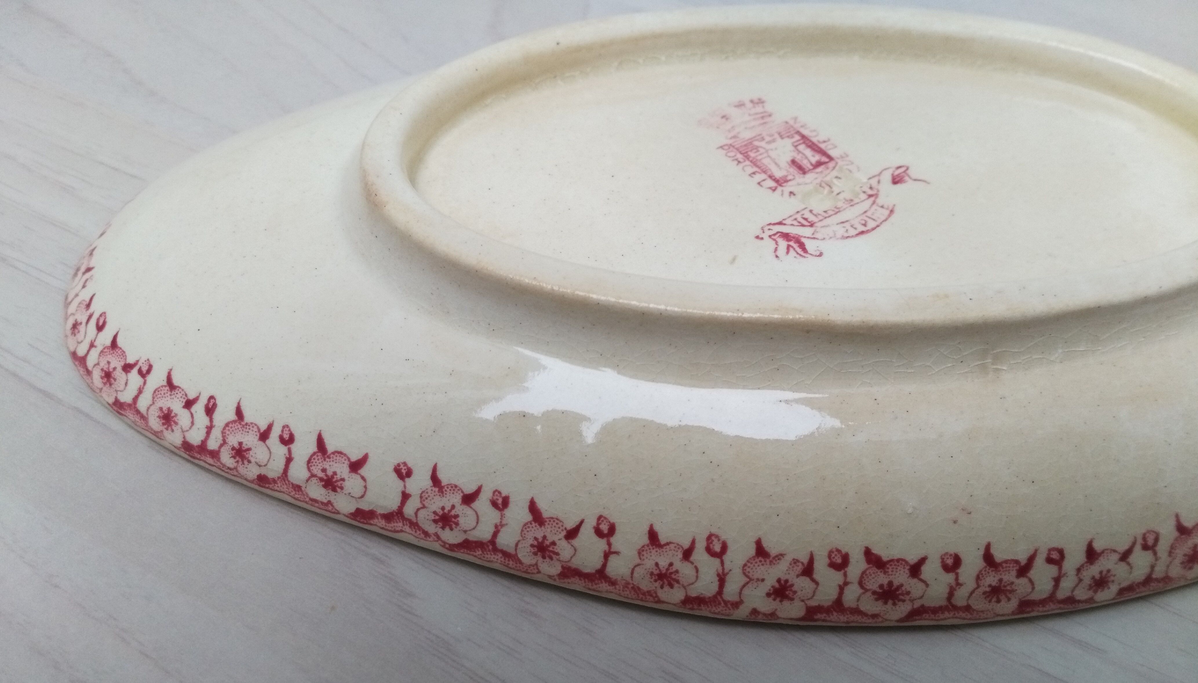 Ravier in iron earth of Gien model Pink hawthorn