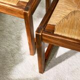 Series of 6 chairs in elm and rope Maison Regain