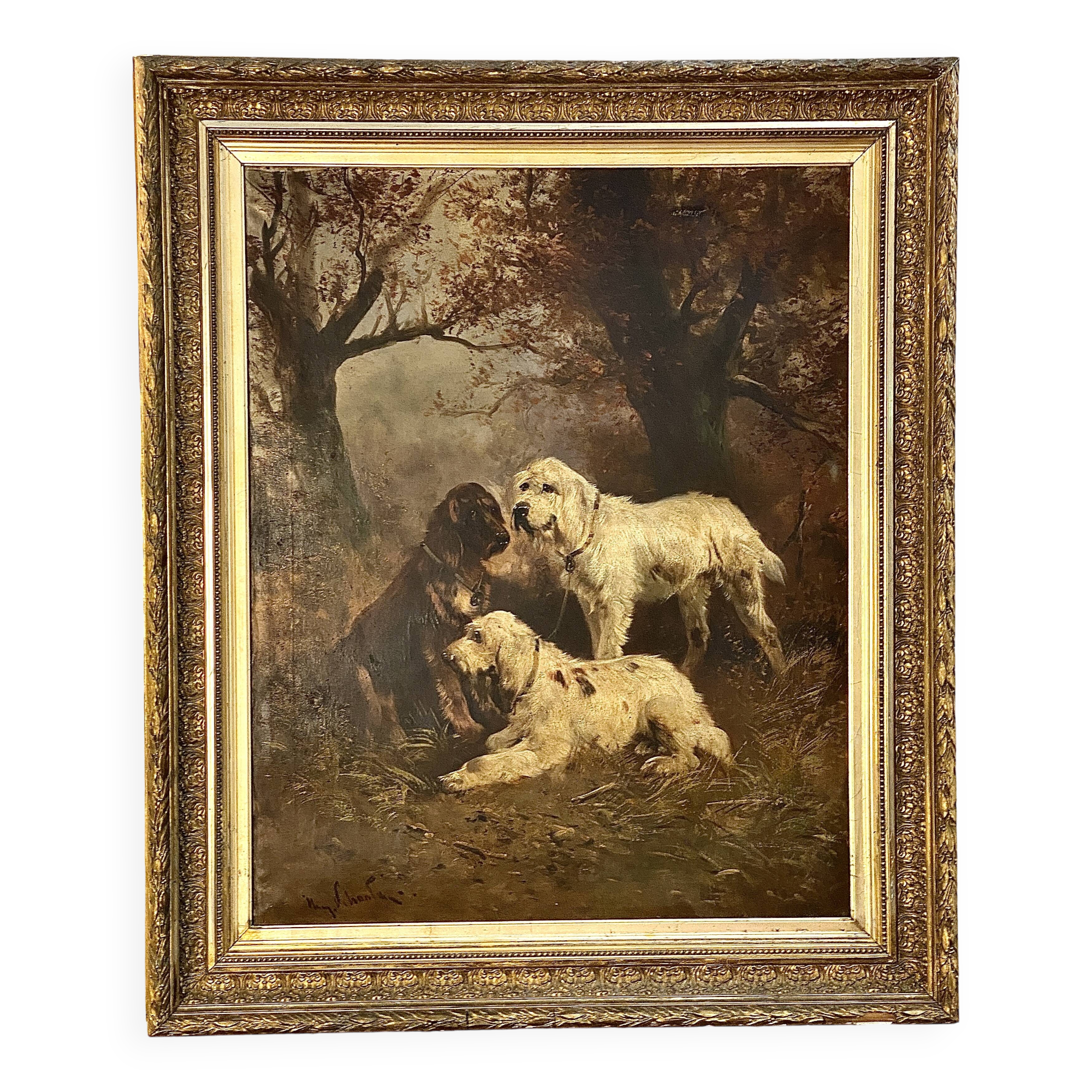 Henry Schouten (1864-1927) Hunting Dogs at Rest -