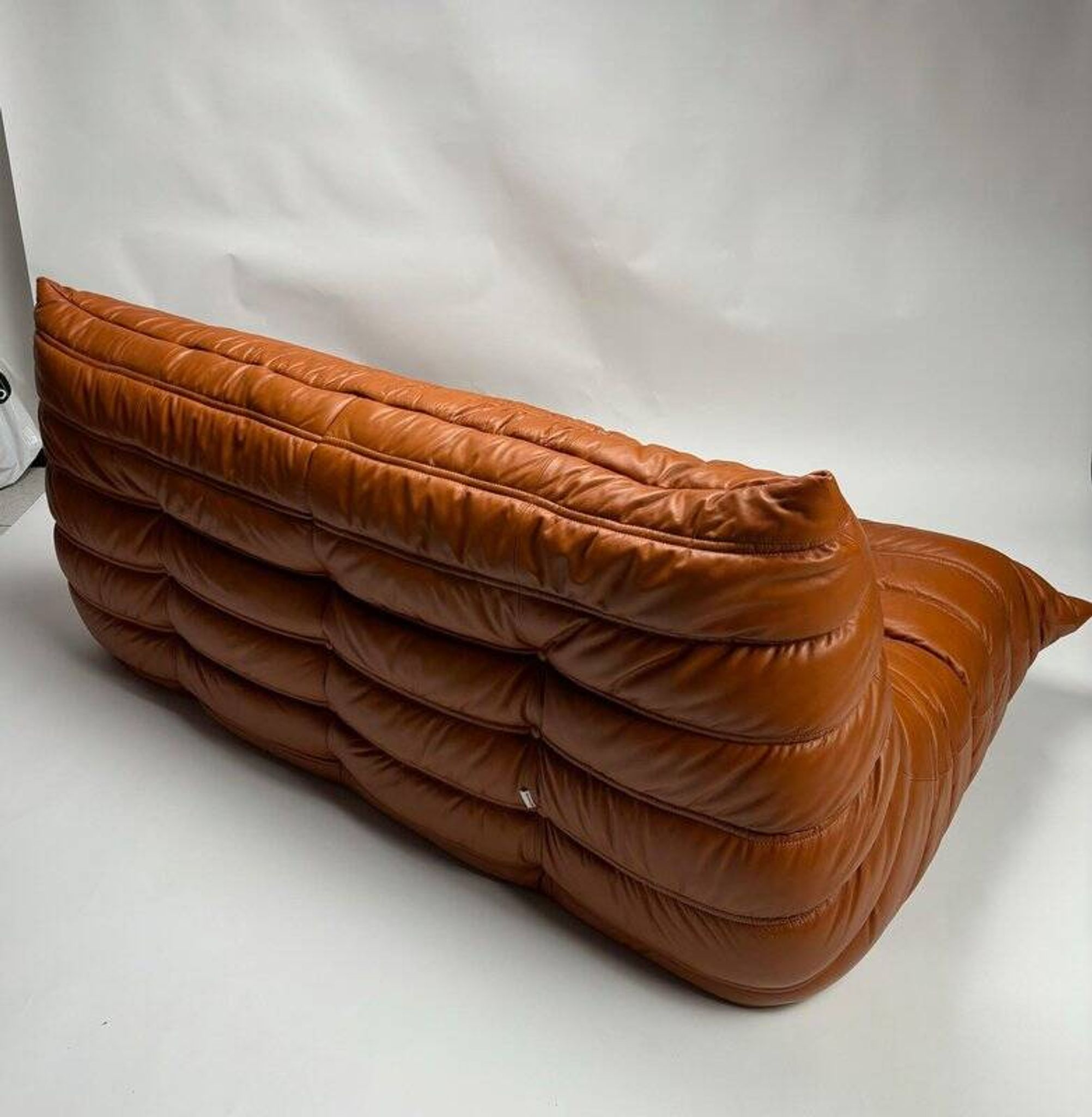 Togo Leather 3-Seaters Sofa attributed to Michel Ducaroy for Ligne Roset, 1992