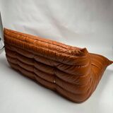Togo Leather 3-Seaters Sofa attributed to Michel Ducaroy for Ligne Roset, 1992