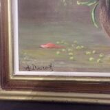 Nature morte, tableau ancien, bouquet de fleurs