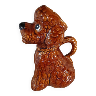 Old caniche barbotine jug