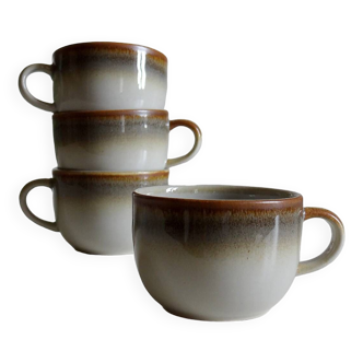 4 enameled stoneware cups