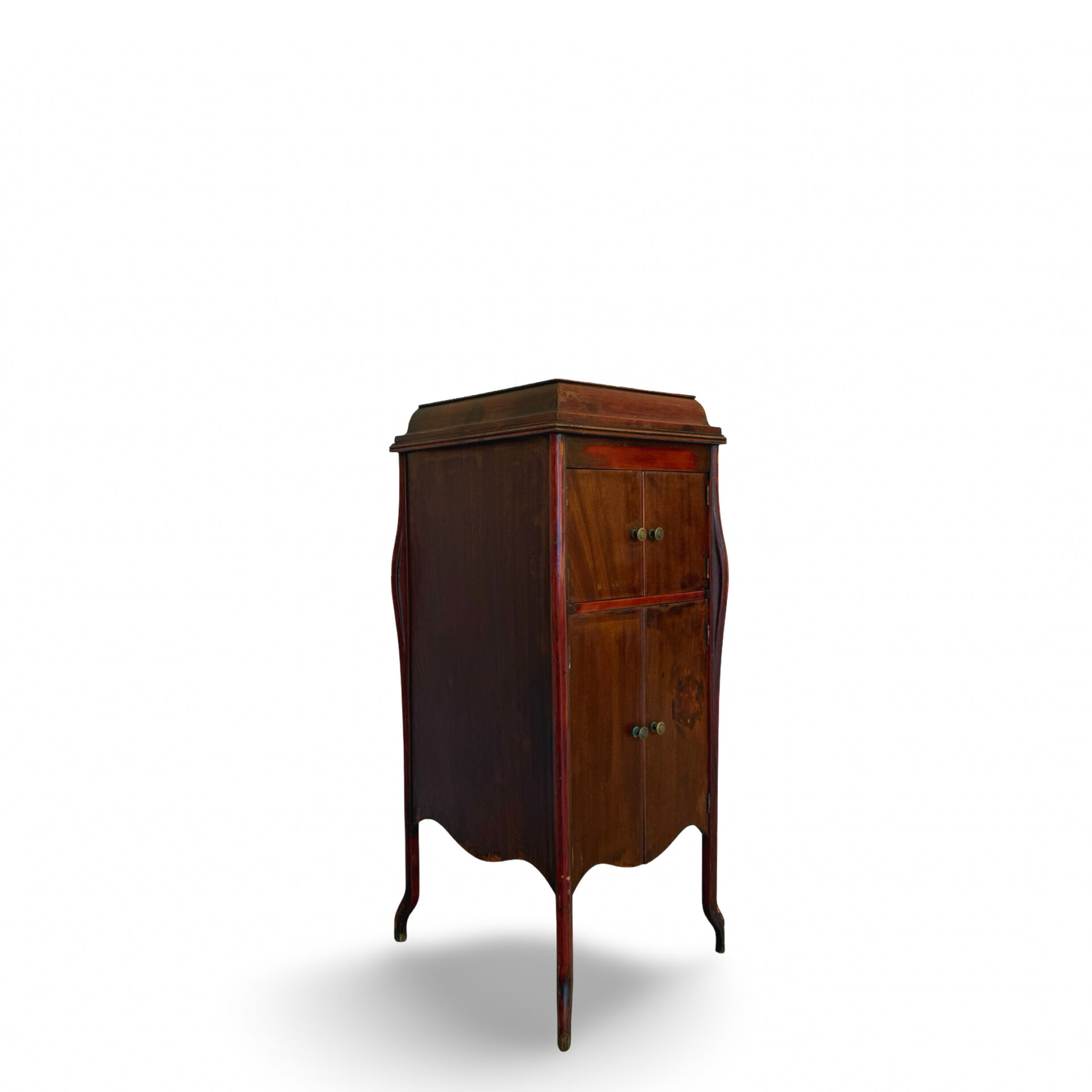 Italian floor-model upright phonograph cabinet, 1900s