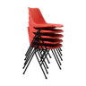 Lot de 5 chaises en plastique orange Robin day