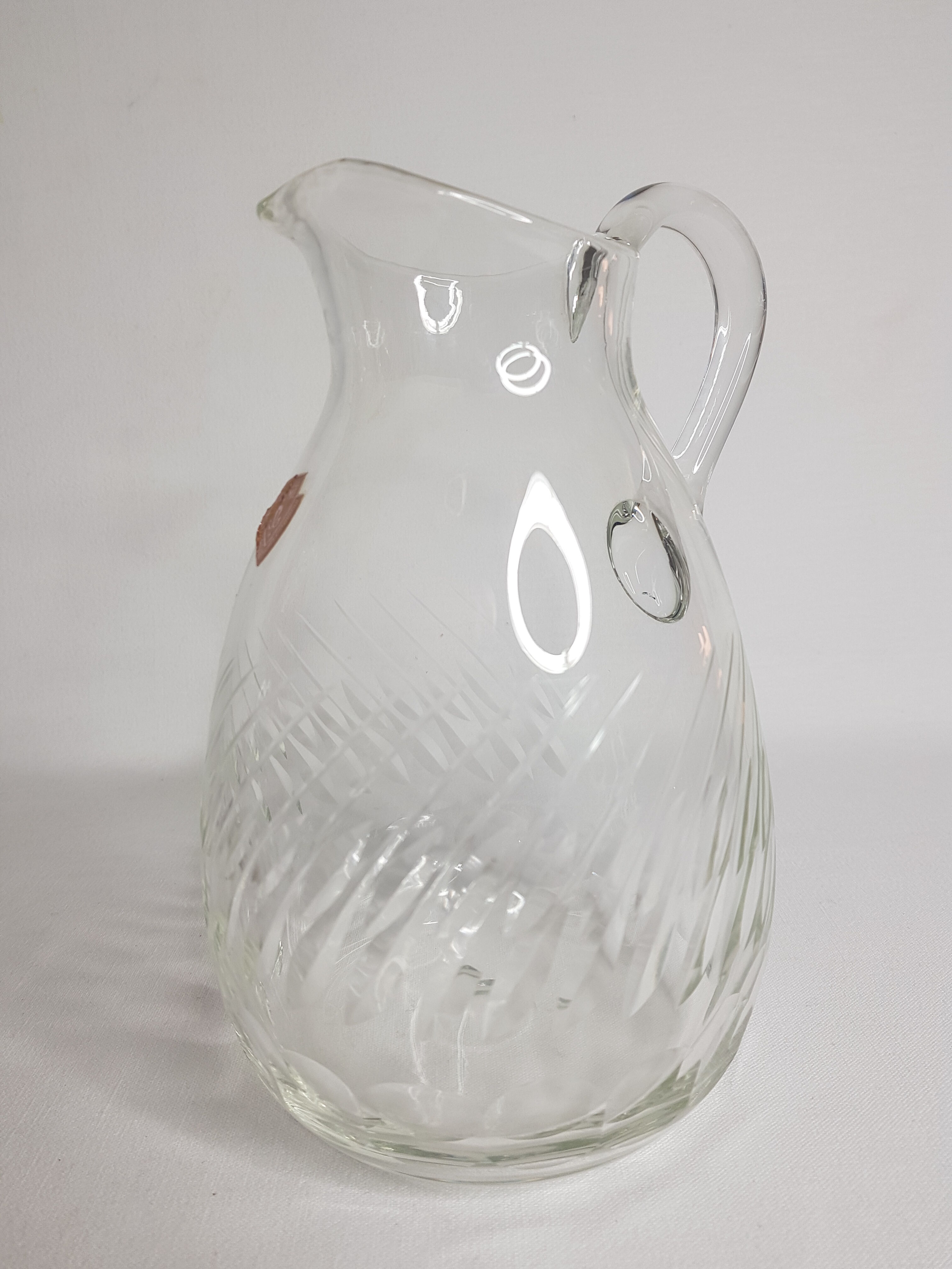 Bohemian crystal carafe and pitcher, 60s