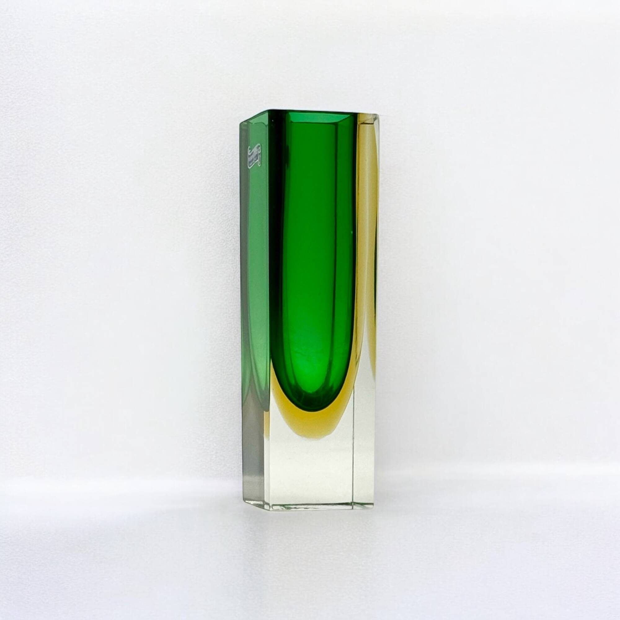 Murano Sommerso Glass Vase, Vintage 1970s