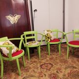 Set of 4 bridge art deco armchairs redesigned