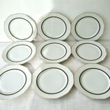 Set of 9 Limoges porcelain dessert plates