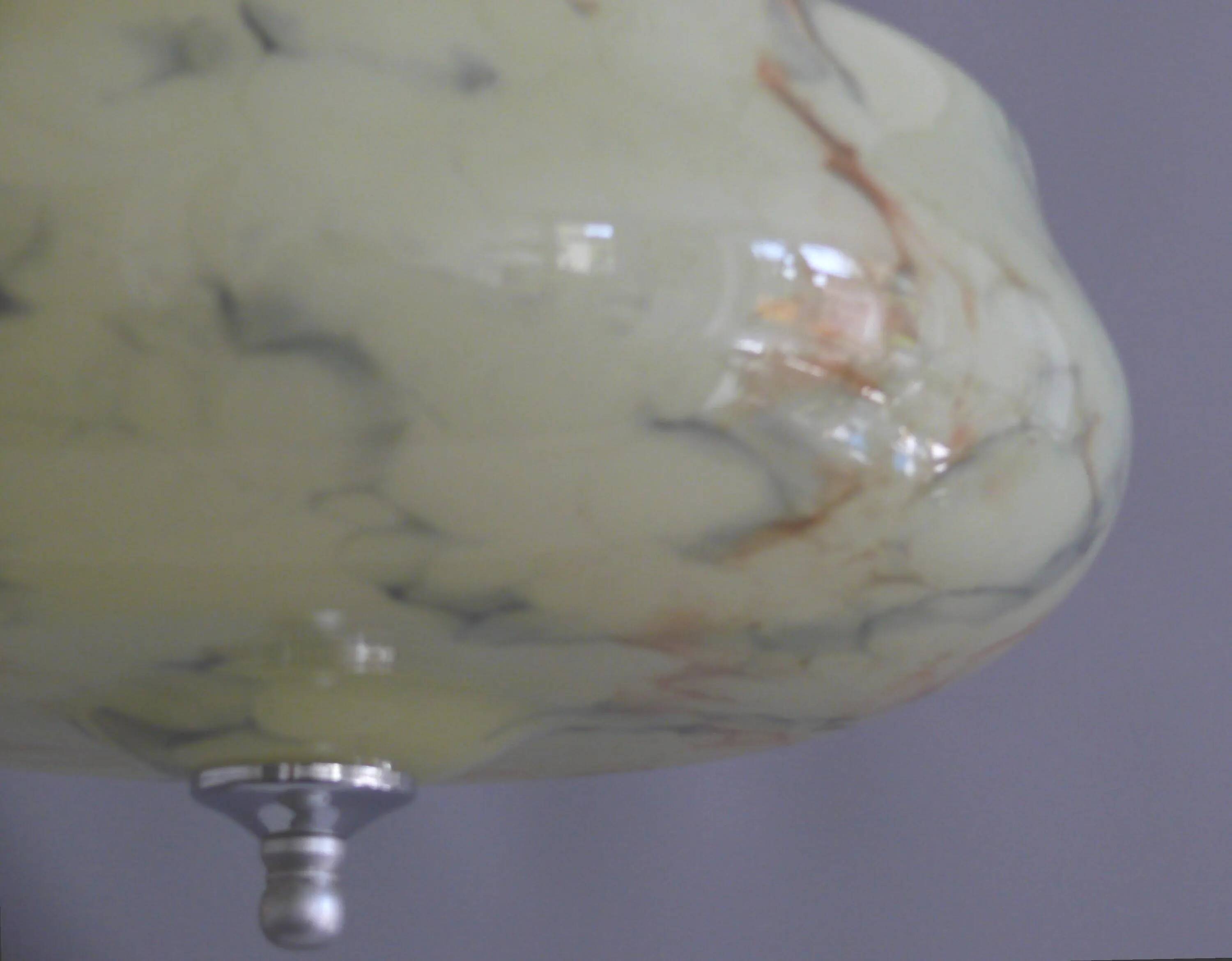 Suspension Art Déco, marbrée avec suspension chromée, années 1930