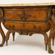 Ornamental commode in marquetry, marble, winged figures - Napoleon III