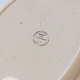 White oval dish Gien Geoffroy & Cie circa 1870