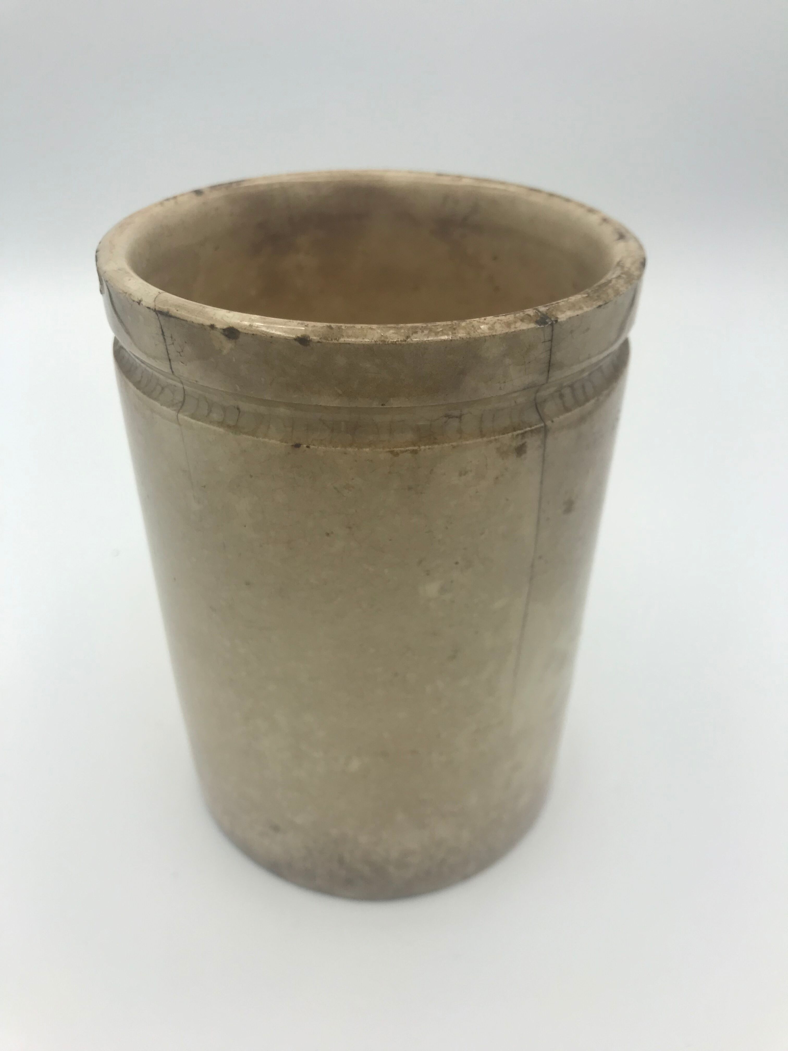 Set of 2 old ceramic jam jars