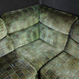 Rolf Benz modular corner sofa - green velvet - 1970s
