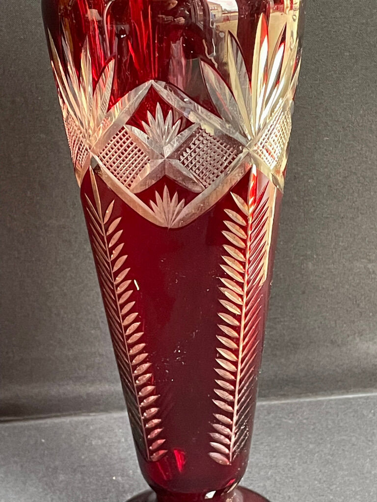 Baluster vase - cut blown crystal