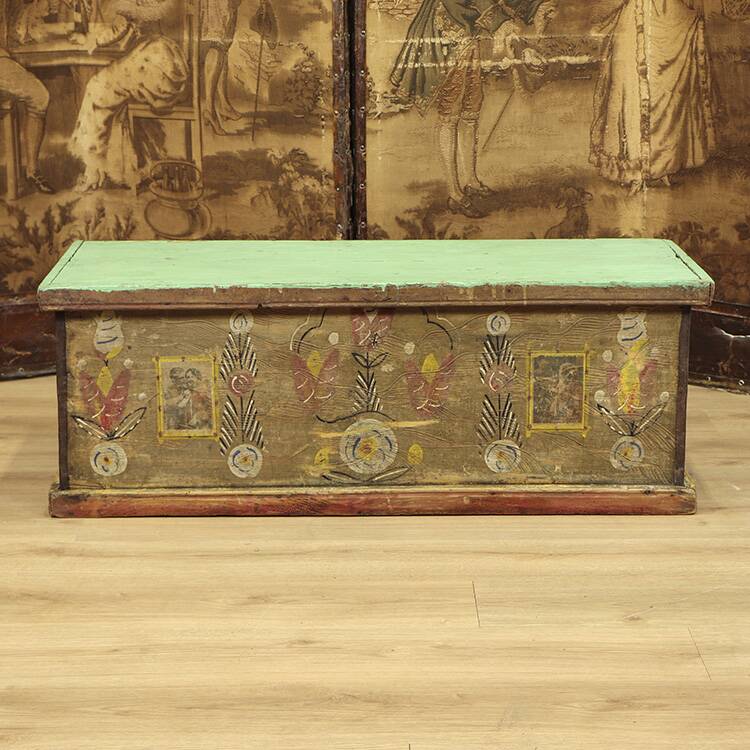 Painted Folk Art Bridal Chest